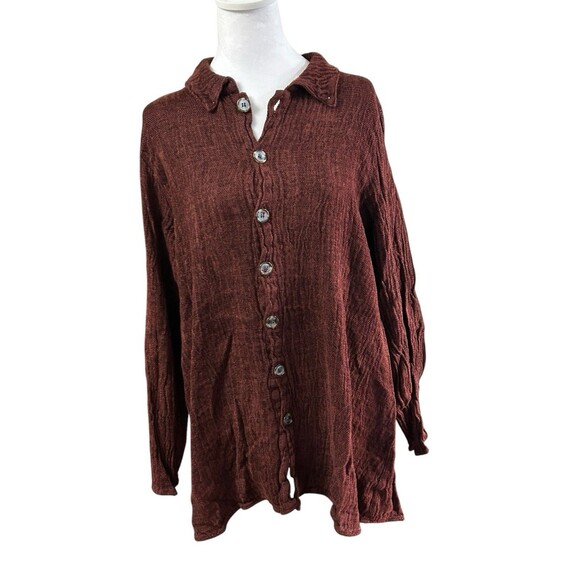CP Shades NWT Button Down Tunic Sz M Linen Blend - Picture 1 of 6
